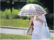  ?? ALLEN MCINNIS / POSTMEDIA NEWS ?? A woman protects herself from the sun. Climate change is listed as one of the biggest threats to mental health.