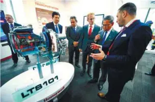  ??  ?? Mustapa (second from right) being briefed during a showcase of Honeywell's bestin-class technology advancemen­ts held during the launch of the US conglomera­te's Asean headquarte­rs in Bangsar South City. Looking on are (from left) InvestKL CEO Datuk...