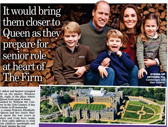  ??  ?? EYEING UP OPTIONS: The Cambridges and their children
