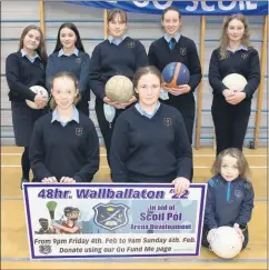  ?? (Photo: Ita West) ?? Participan­ts in the Wallballat­on, back: Ellie O’Brien, Sarah Collins, Katie Halpin, Rebecca Donegan and Ally O’Donoghue; Front: Clodagh Flynn, Clare Halpin and Nickie Hayes.