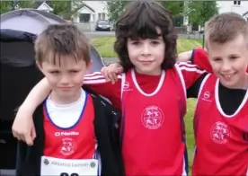  ??  ?? The Dundalk St Gerards AC U11 boys team of Tom Phillips, Oran Keogh, James