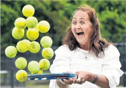  ?? PHOTO: PETER MCINTOSH ?? Many balls in the air . . . Former profession­al and Otago tennis player Claudine Toleafoa has joined the board of Tennis Otago.