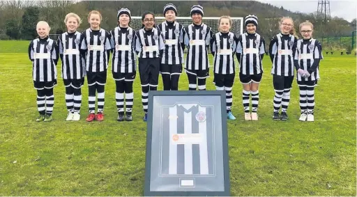  ??  ?? These pictures show some of the Huncoat United FC girls teams