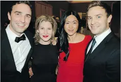  ??  ?? Black Diamond Gala committee members, from left, Alex Orr, Jennifer Evans, Marina Andrew and Tim Orr partied down at the Westin Bayshore following a successful night of fundraisin­g.