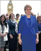  ?? PICTURE: EPA ?? Scotland First Minister Nicola Sturgeon with her MPs outside the Houses of Parliament in London, on Monday. After Britain’s Prime Minister Theresa May failed to win a majority in Britain’s general election last week, Sturgeon called for a short pause in the Brexit process and used a meeting with her 35 MPs to call for a UK-wide consensus position.