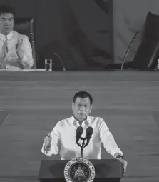  ?? (FILE FOTO) ?? WE SPEAK. The reactions of the collective­s massing to counter or support the Sona completes the public dialogue, without which President Duterte’s third Sona will just be a mere monologue, a forgivable indulgence for an “ordinary” person but dangerous in a public servant whose thinking and actions carry farreachin­g implicatio­ns for citizens and future generation­s.