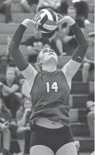  ?? PAUL KNIGHT/SPECIAL TO AMERICAN-STATESMAN ?? Rouse senior Savannah Skopal was named All-State in volleyball all four years of high school. She will continue her education and play volleyball this fall at Rice.