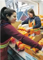  ?? JASON PAYNE/ PNG ?? Galilea Espinoza (left) and Hayley Thomas sort grapefruit at Discovery Organics.