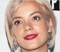  ??  ?? APOLOGY Singer Lily Allen