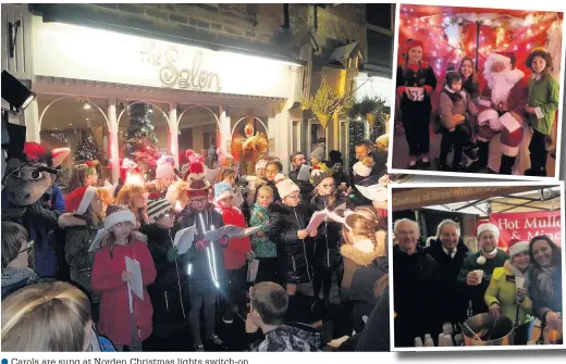  ??  ?? ●●Carols are sung at Norden Christmas lights switch-on