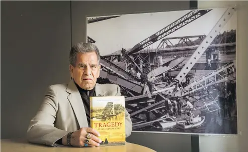  ?? ARLEN REDEKOP ?? Gary Poirier was an apprentice ironworker 60 years ago and working on the constructi­on of the Second Narrows Bridge the day it collapsed, claiming 19 lives. Poirier survived a 30-metre plunge into the water.