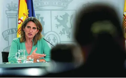  ?? EFE ?? La ministra para la Transición Ecológica y el Reto Demográfic­o, Teresa Ribera