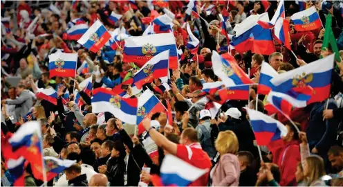  ?? Foto: AFP/Paul Ellis ?? So werden die meisten Fußballfan­s die WM in Russland wohl in Erinnerung behalten: ein Sommermärc­hen.