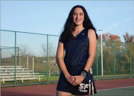  ?? AUSTIN HERTZOG - MEDIANEWS GROUP ?? Spring-Ford freshman Mia Matriccino is the 2020 Mercury All-Area Girls Tennis Player of the Year.
