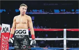  ?? Al Bello Getty Images ?? CHAMPION GENNADY GOLOVKIN remained unbeaten but wasn’t dominant Saturday night in New York, winning by unanimous decision over Daniel Jacobs.