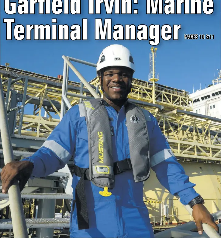  ?? (Photo: Courtesy of New Fortress Energy) ?? Thirty-year-old Garfield Irvin manages all aspects of New Fortress Energy’s regasifica­tion Liquefied Natural Gas terminal in Old Harbour, from operations, maintenanc­e, customer/stakeholde­r relations and budgeting.