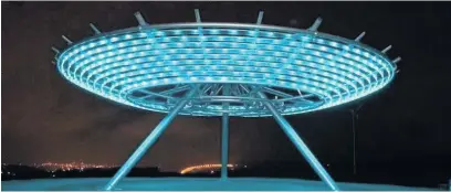  ??  ?? There are claims the Haslingden Halo’s lighting has deteriorat­ed