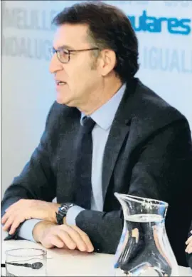  ?? J.J. GUILLÉN / EFE ?? Alberto Núñez Feijóo, el martes en el comité ejecutivo del PP