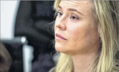  ?? CP PHOTO ?? Plaintiff Kristin Booth was present at a press conference after filing a lawsuit alleging sexual harassment by Soulpepper Theatre Company director Albert Schultz, on Thursday.