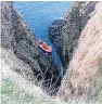  ??  ?? The Stonehaven lifeboat comes to Bailey’s rescue.