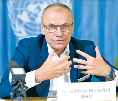 ??  ?? Gottfried Hirnschall, director del Departamen­to de VIH y del Programa de Hepatitis Global de la OMS.