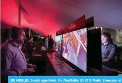  ??  ?? LOS ANGELES: Guests experience the PlayStatio­n E3 2018 Media Showcase at LA Center Studios. — AFP