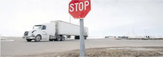  ?? CP ?? Normal traffic has resumed on the intersecti­on north of Tisdale, Sask., where Friday’s collision between a semi-trailer truck and the Humboldt Broncos team bus took place.