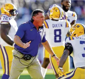  ?? GETTY IMAGES ?? Like Kirby Smart at UGA, Ed Orgeron would have played at LSU, but the Larose native got homesick. Friend Bobby Hebert then convinced him to play at Northweste­rn State.