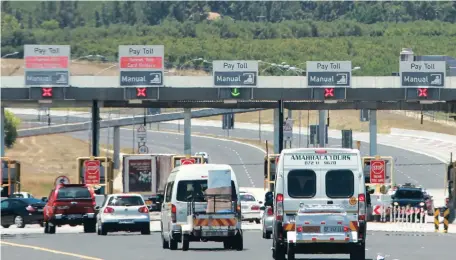  ?? Picture: ASHRAF HENDRICKS ?? TAXING: Increases to the toll rates were announced by the South African National Roads Agency and have been effective since Friday.