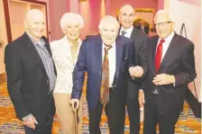  ??  ?? From left: Bill Andrew, Beverly and Sam Mozell, gala co-chair Dr. Todd Anderson, and Tony Vandenbrin­k at the Libin Cardiovasc­ular Institute of Alberta’s sixth annual The Beat Goes On Gala.