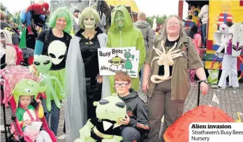  ??  ?? Alien invasion Strathaven’s Busy Bees Nursery