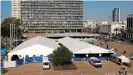  ??  ?? Israel has set up large COVID-19 vaccinatio­n centers such as this one in Tel Aviv