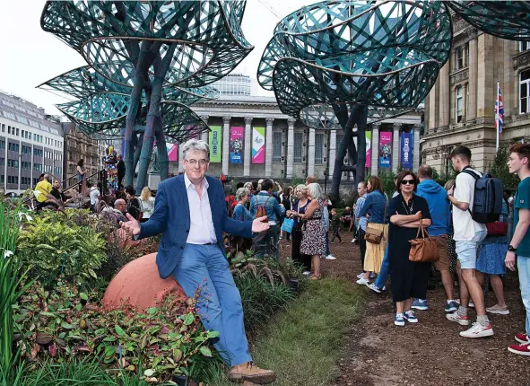  ?? ?? ‘No need to buy a ticket, you have already paid’: Robert Hardman visits the PoliNation­s garden in Victoria Square, Birmingham