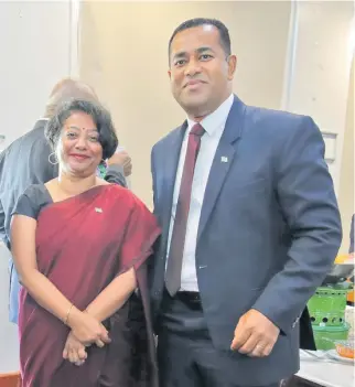  ?? Photo: AZARIA FAREERN. ?? Assistant Minister for Women, Children and Social Protection, Sashi Kiran with Minister for Lands Filimone Vosarogo