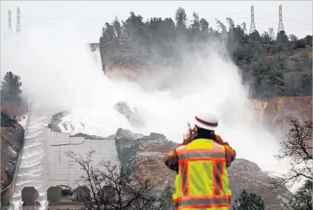  ?? Marcus Yam Los Angeles Times ?? “I MADE MY PITCH,” said Gov. Jerry Brown about requesting federal funding to help repair the damaged spillways at Oroville Dam.