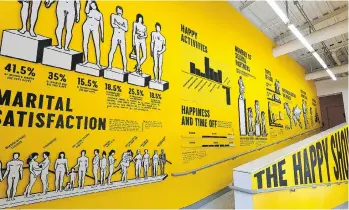  ?? PHOTOS: SAGMEISTER & WALSH ?? Top: The Happy Show was supposed to be a one-off exhibition, but has been seen by more than 250,000 people in Toronto, Los Angeles, Chicago and Paris. Right: The Happy Show creator Stefan Sagmeister.