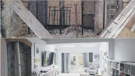  ??  ?? The main living room before and after the renovation./Photo: @sunderland_victorian_terrace