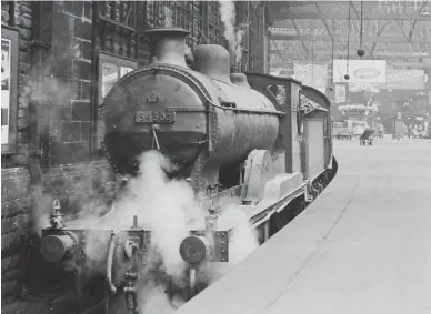  ?? Philip J Kelley ?? The need to serve long distance destinatio­ns from both Glasgow and Edinburgh led to portioned operations, with Stirling a favourite meeting point, this view recording Caledonian ‘72’ class
(LMS ‘3P’) 4-4-0 No 54503 about to set out with the 11.40am Edinburgh (Princes Street) to Oban service on 1 June 1953, hence the flags flying for the Coronation of the new queen, which would take place the following day in London. The 4-4-0 will diverge from ex-CR metals at Haymarket West Junction, recalling old running rights beyond there, travelling via Polmont to regain home metals at Larbert. On this duty No 54503 will only work as far as Stirling, where a Stanier ‘Black Five’ class 4-6-0 will takeover for the run north and then west to Oban. Note the high position of the shedplate on the smokebox door, this being a Perth (63A) engine. New as CR No 92 in December 1922, so during the last month of the Caledonian Railway, this Pickersgil­l engine would serve until October 1959.