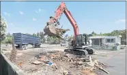  ??  ?? Armando Nava’s home of 20 years at the mobile home park is demolished Saturday. The family is living with relatives.