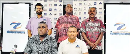  ?? Picture: ATU RASEA ?? Standing from back left: RC Manubhai regional manager Central and Northern Shanil Patel, Eroni Dakuwaqa and Isei Turaga. Sitting front left: Vuniani Dakuwaqa and RC Manubhai group marketing manager Atish Singh during the launch yesterday.