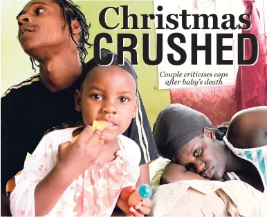  ?? PHOTOS BY RICARDO MAKYN/MULTIMEDIA PHOTO EDITOR ?? Dujon Foxton (left) and his common-law wife Jodian Hines (right) with their three-year-old daughter Jahsenga at their house in Mavis Bank, St Andrew.