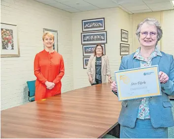  ?? ?? Dedicated Doris Cefferty recently celebrated 50 years of working with West Lothian Council
