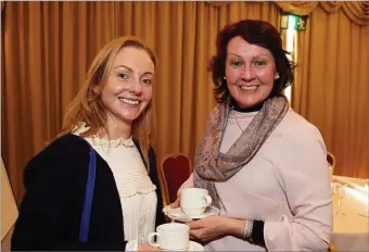  ??  ?? Rachel Davis of Remedy Pilates with Clodagh Whelan, lecturer at IT Carlow, at the mega trend seminar.