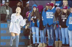  ?? AP ?? Ariana Grande performs at the ‘March for Our Lives’ rally in in Washington on Saturday.