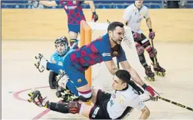  ?? FOTO: PERE PUNTÍ ?? Pau Bargalló marcó dos de los siete goles de los azulgrana ante el Sarzana