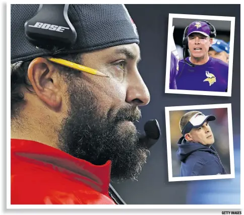  ?? GETTY IMAGES ?? New England Patriots assistants Matt Patricia (above) and Josh McDaniels (lower inset), along with Pat Shurmur of the Minnesota Vikings, are all expected to become head coaches in the NFL next season.