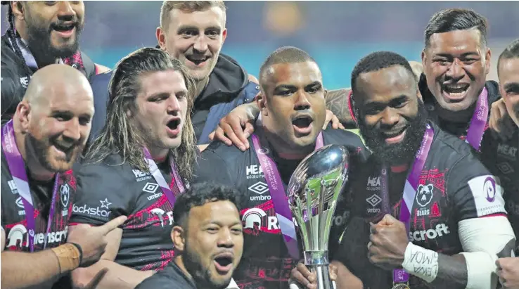  ?? Photo: Bristol Live ?? Semi Radradra holds the European Challenge Cup title after their 32-19 win over Toulon at the Stade Maurice Stadium, Aix-en-Provence in France on October 16, 2020.