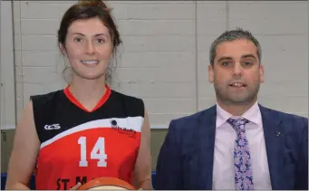  ??  ?? St. Mary’s Lorraine Scanlon pictured with Manager of Garvey’s Supervalu Castleisla­nd, Seamus O’Connor. Garvey’s have been announced as the main sponsor for the club Super league ladies team for the 20/21 season.