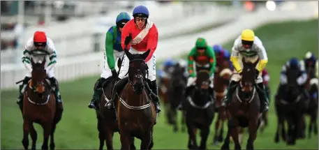  ??  ?? Ferny Hollow, winning the Champion Bumper at Cheltenham last year, won his point-to-pointmaide­n at Knockenard under Colin Bowe’s care.