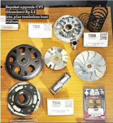  ?? ?? Sepaket upgrade cvt dibanderol Rp 2,2 juta,  plus tambahan busi iridium